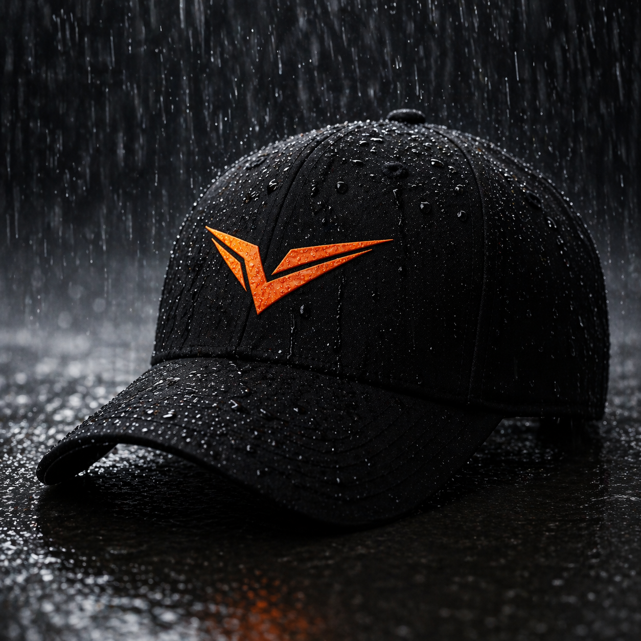 VALLTO Premium Padel Cap – Black & Orange Minimal Sports Hat