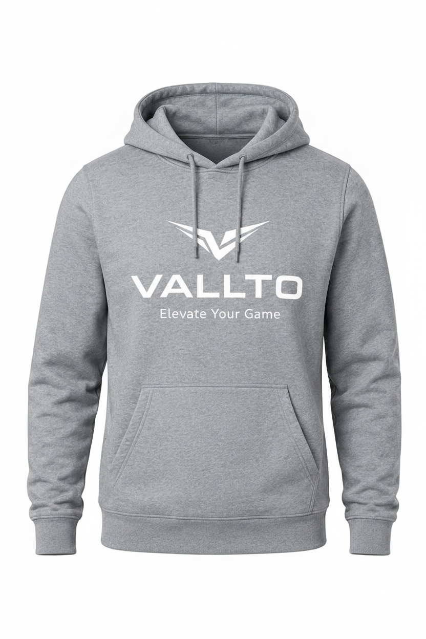 Vallto Grey Elevate Your Game Hoodie