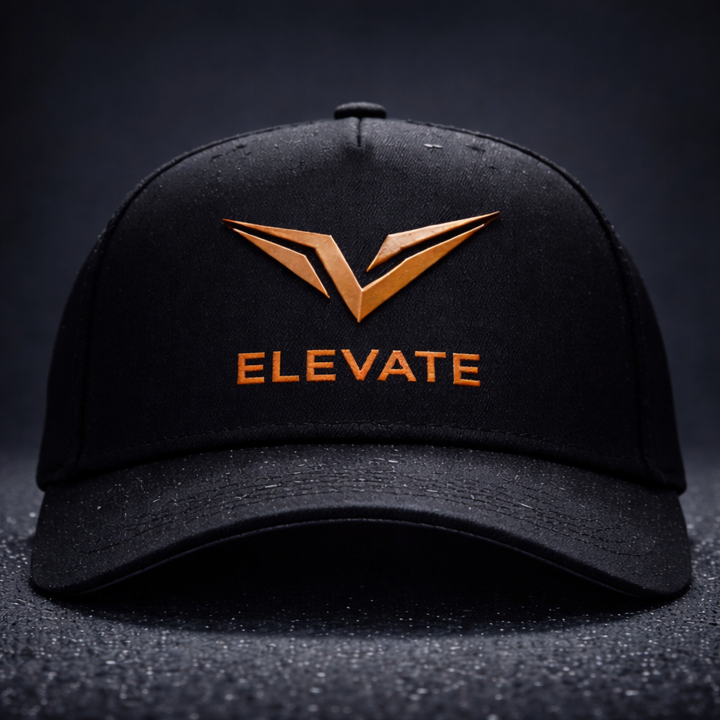 VALLTO Elevate Cap – Black & Orange Premium Padel Hat
